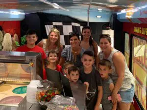 Family and Friends in the Ice Cream Emergency Food Truck