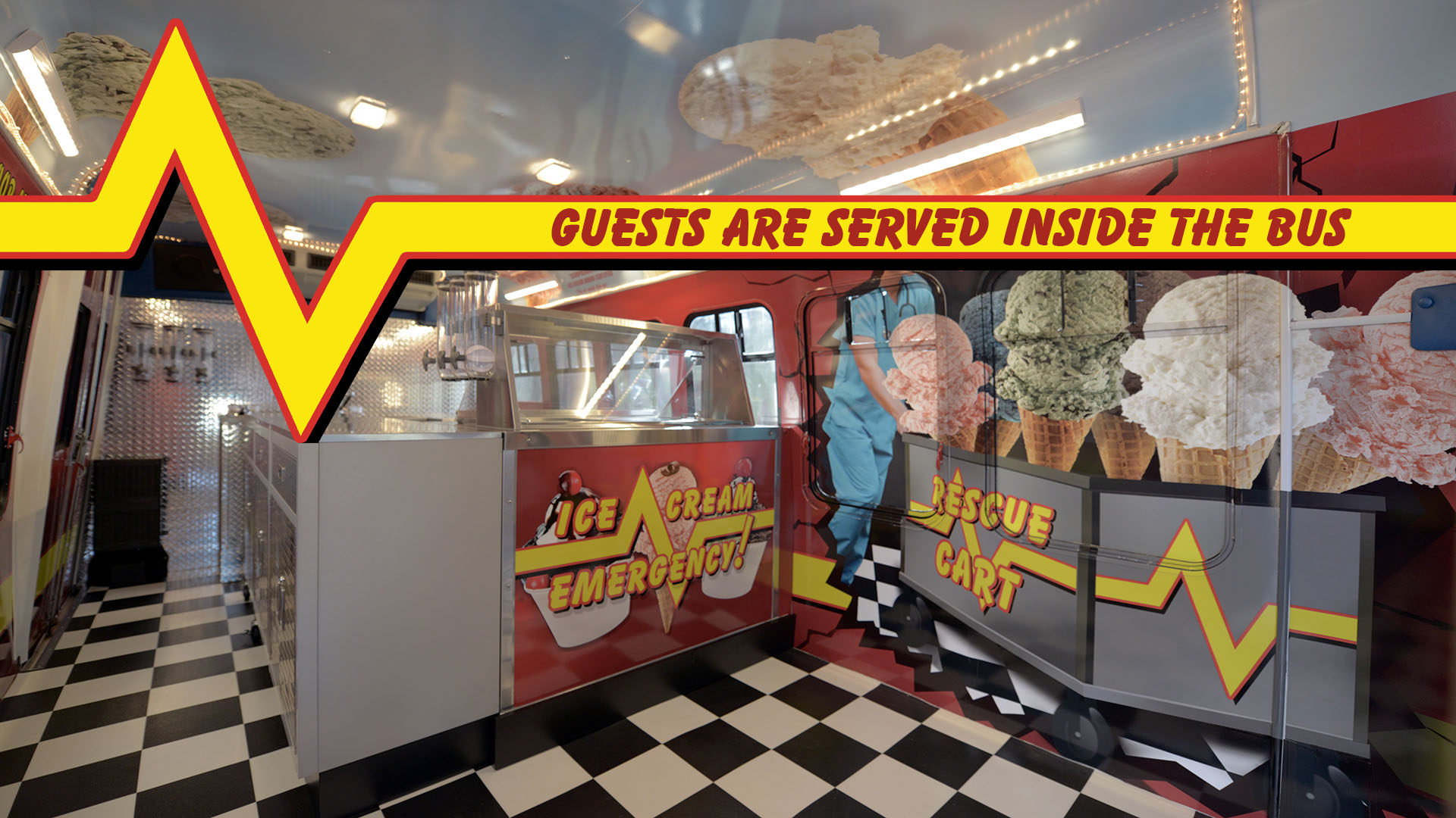 Guests are Served Inside the Ice Cream Catering Truck