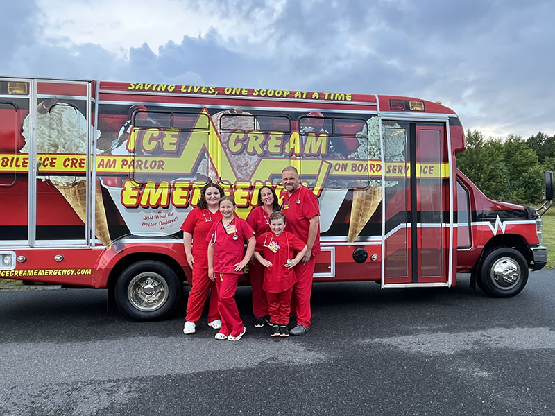 Guests are Served Ice Cream Inside the Bus