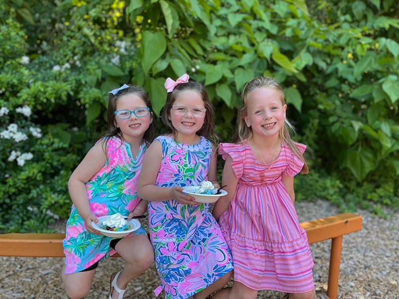 Three Girls Enjoying Ice Cream on the South Shore Boston MA Area