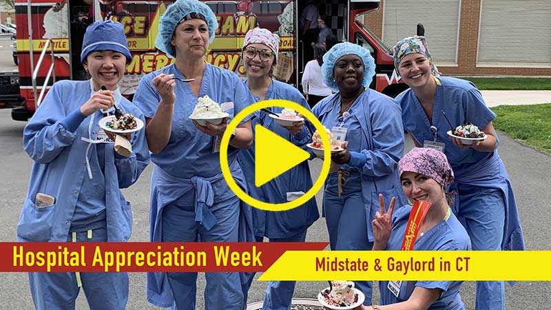 Group of Nurses Eating Ice Cream After Getting Served on the Bus