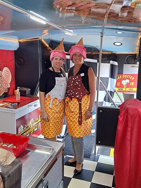 southern-rhode-island-ice-cream-costumes Women Dressed in Ice Cream Costume at a Souther Rhode Island Event