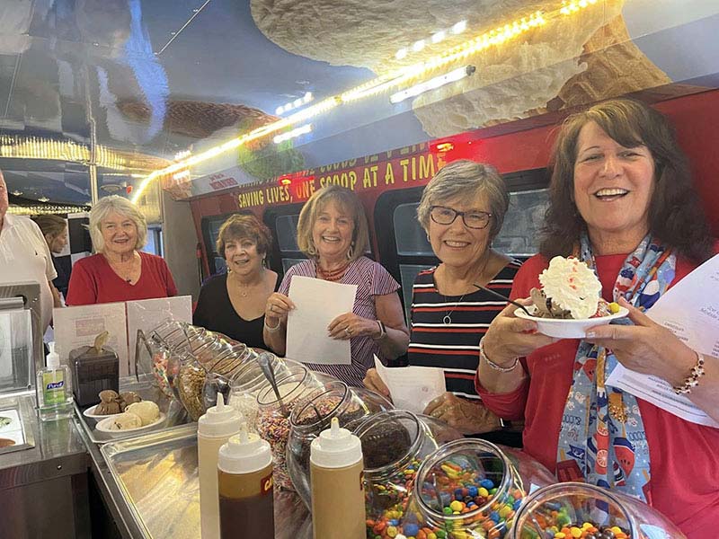 Group of Ladies Enjoying Ice Cream on the Bus in Jersey Shore NJ Group of Ladies Enjoying Ice Cream on the Bus in Jersey Shore NJ