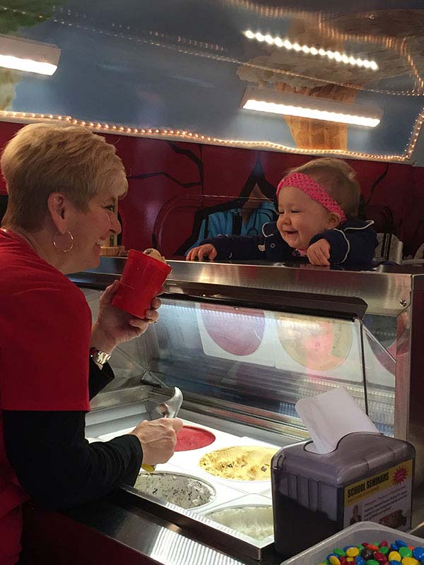 Baby Getting Ice Cream From Debra in CT