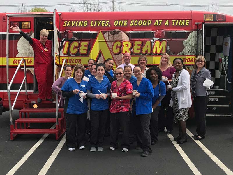 Health Care Workers Celebrating with Ice Cream in CT