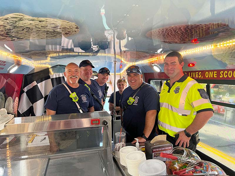 Firefighters Receiving Ice Cream Southern NH & Boston North MA