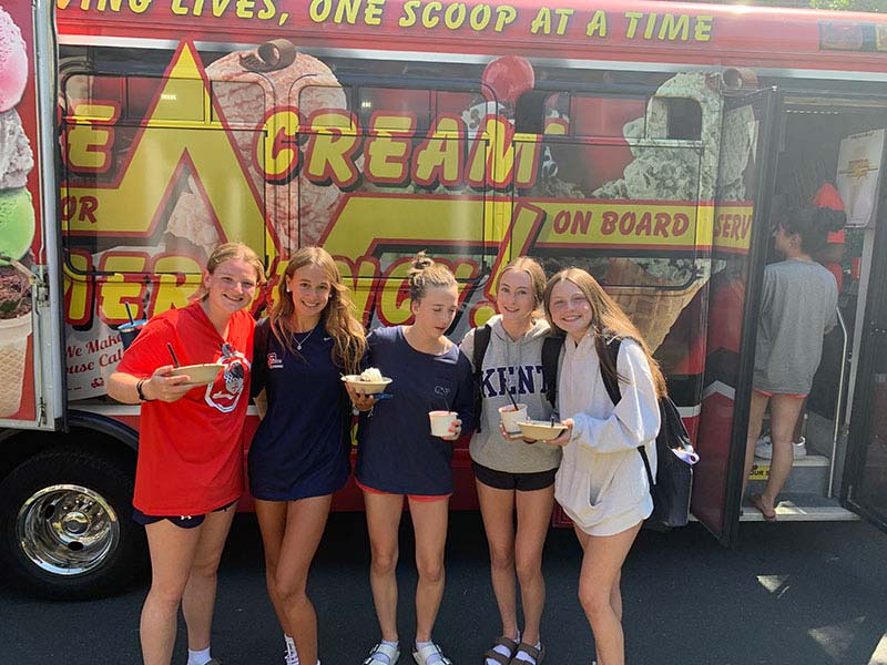 Girls Eating Ice Cream Sundaes in Northwest CT Territory at Private School