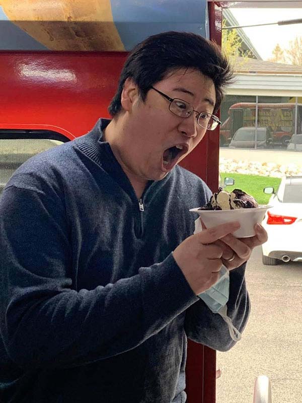 Man Excited About His Ice Cream