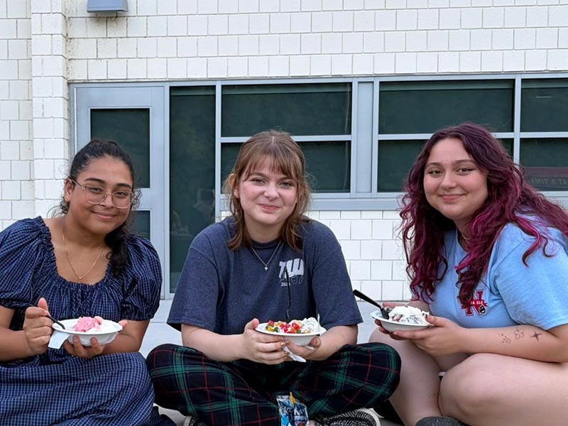 Students Eating Ice Cream